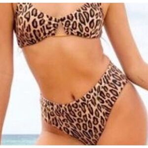 Swiminista Fabulous Leopard Print Bikini bottoms Nwt Medium